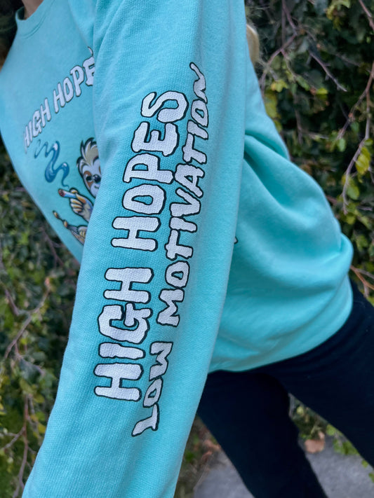 High Hopes Low Motivation Crewneck