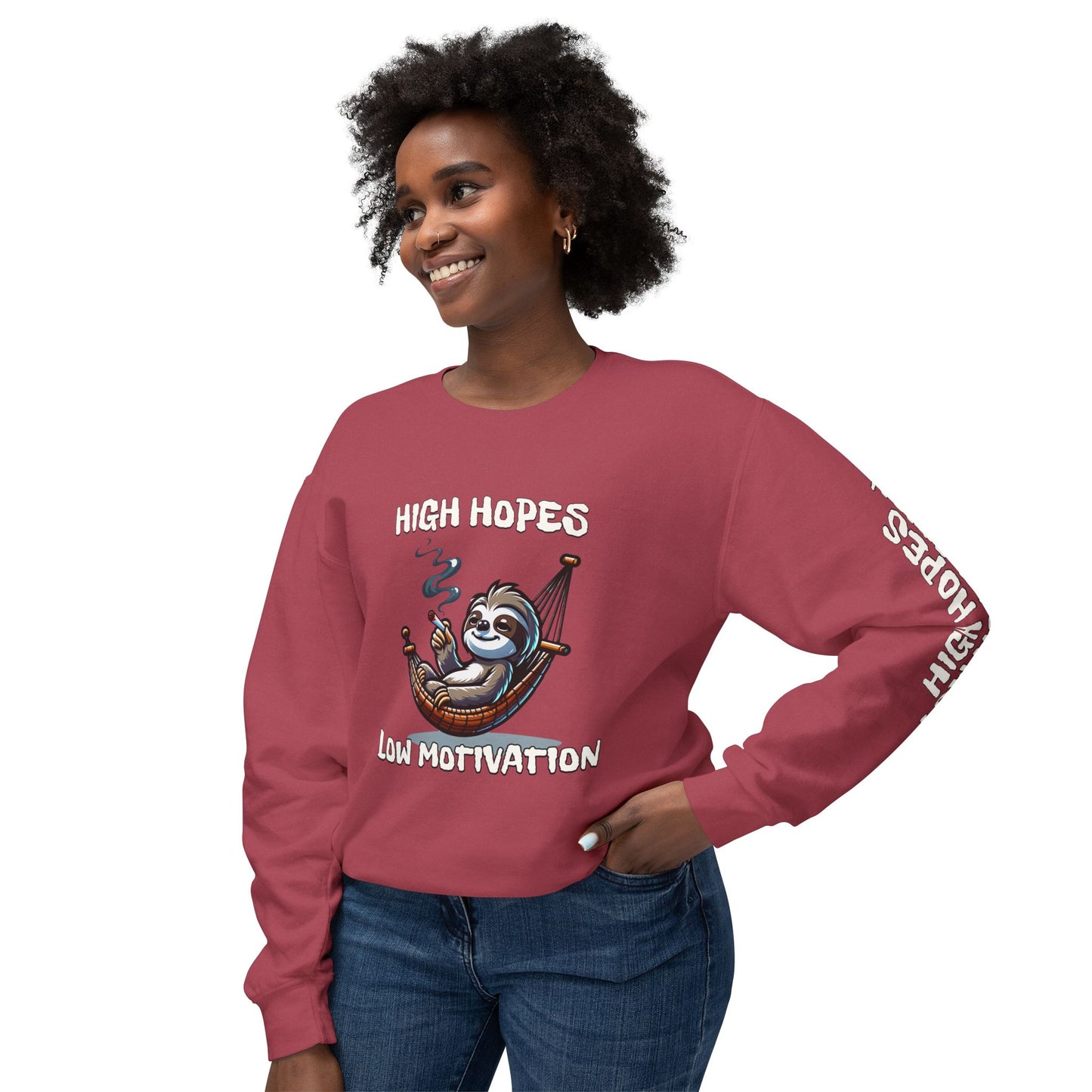 High Hopes Low Motivation Crewneck